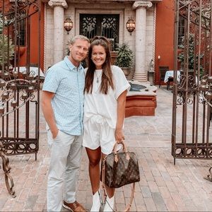 White matching set worn once size large